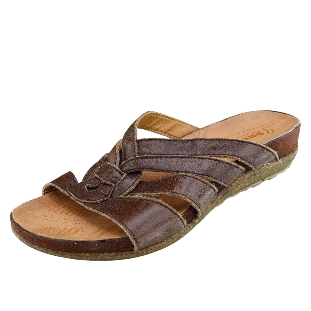 Baretraps Sz 7 M Brown Slide Leather Women Sandals